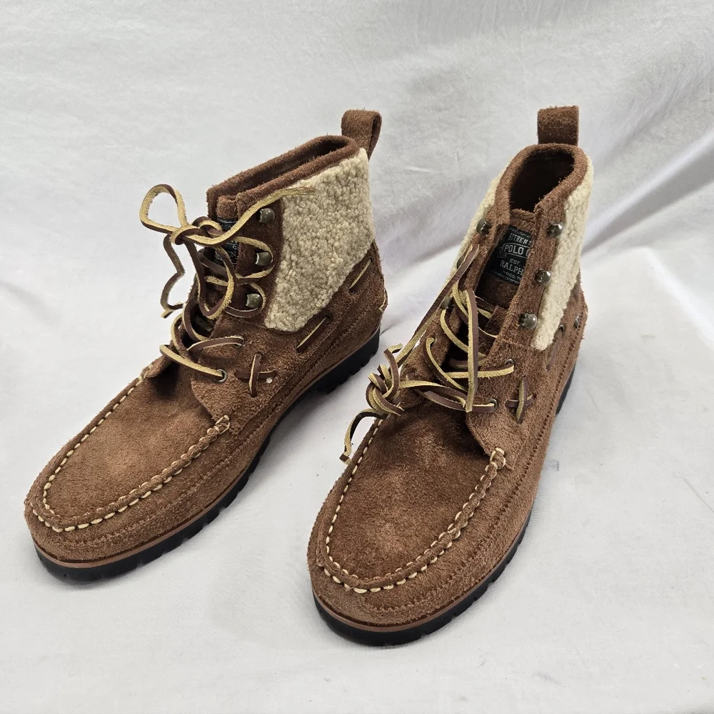 Polo Country Ralph Lauren Dry goods Men 9.5 Ranger Mid Suede Shearling Boots New
